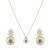 Gold plated green stone pendant necklace set in sterling silver