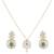 Gold plated green stone pendant necklace set in sterling silver