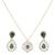 Gold plated green stone pendant necklace set in sterling silver