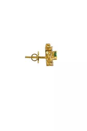 green stone pendant set with gold plated finish