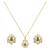 Gold plated green stone pendant necklace set in sterling silver