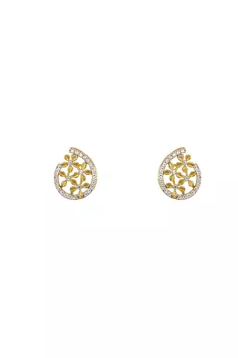 gold plated necklace set with pendant and earrings