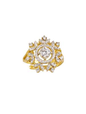 white silver ring with gold plated work 1