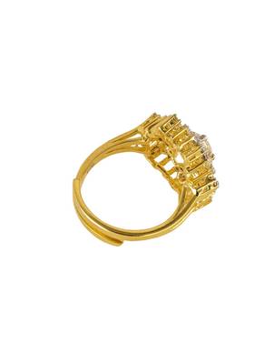 white silver ring with gold plated work 3