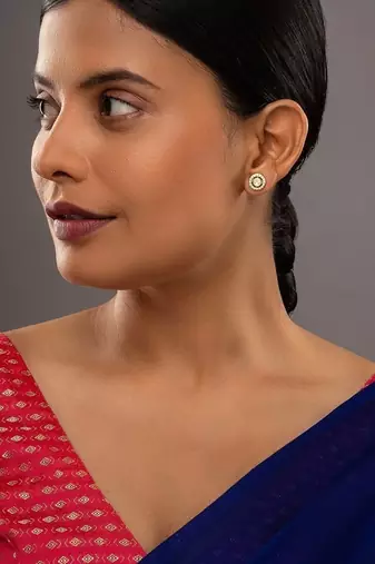 Gold plated stud earrings in sterling silver