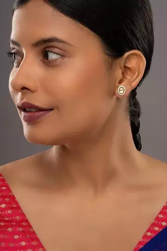 Gold plated stud earrings in sterling silver