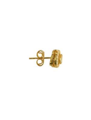 yellow silver stud earrings with gold plated finish 3