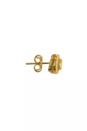 yellow silver stud earrings with gold plated finish