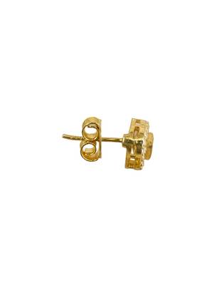 yellow silver stud earrings with gold plated smooth finish 2