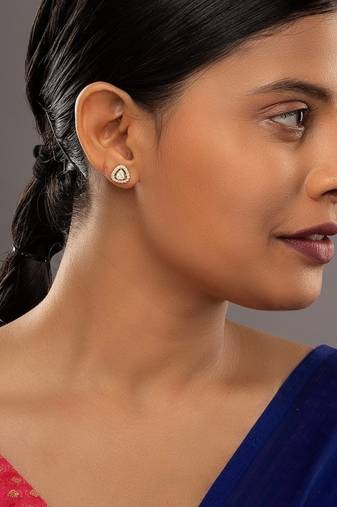 Gold plated stud earrings in sterling silver