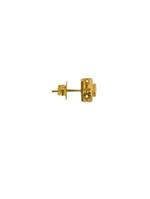 yellow silver stud earrings with gold plated shine 2