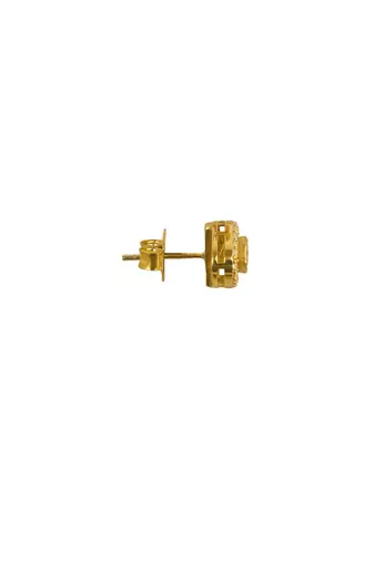 yellow silver stud earrings with gold plated shine