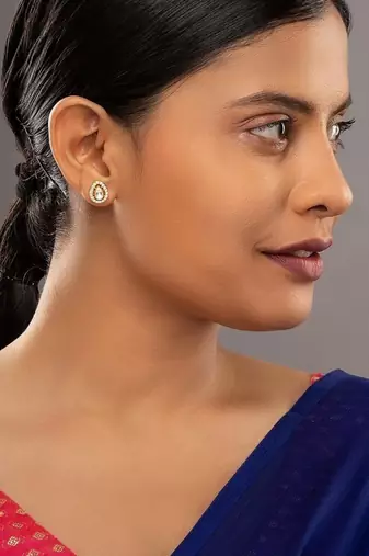 Gold plated stud earrings in sterling silver