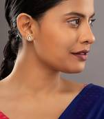 Gold plated stud earrings in sterling silver