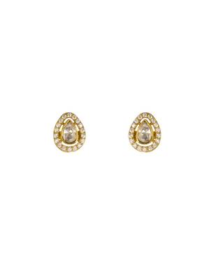 yellow silver stud earrings with gold plated shine 3