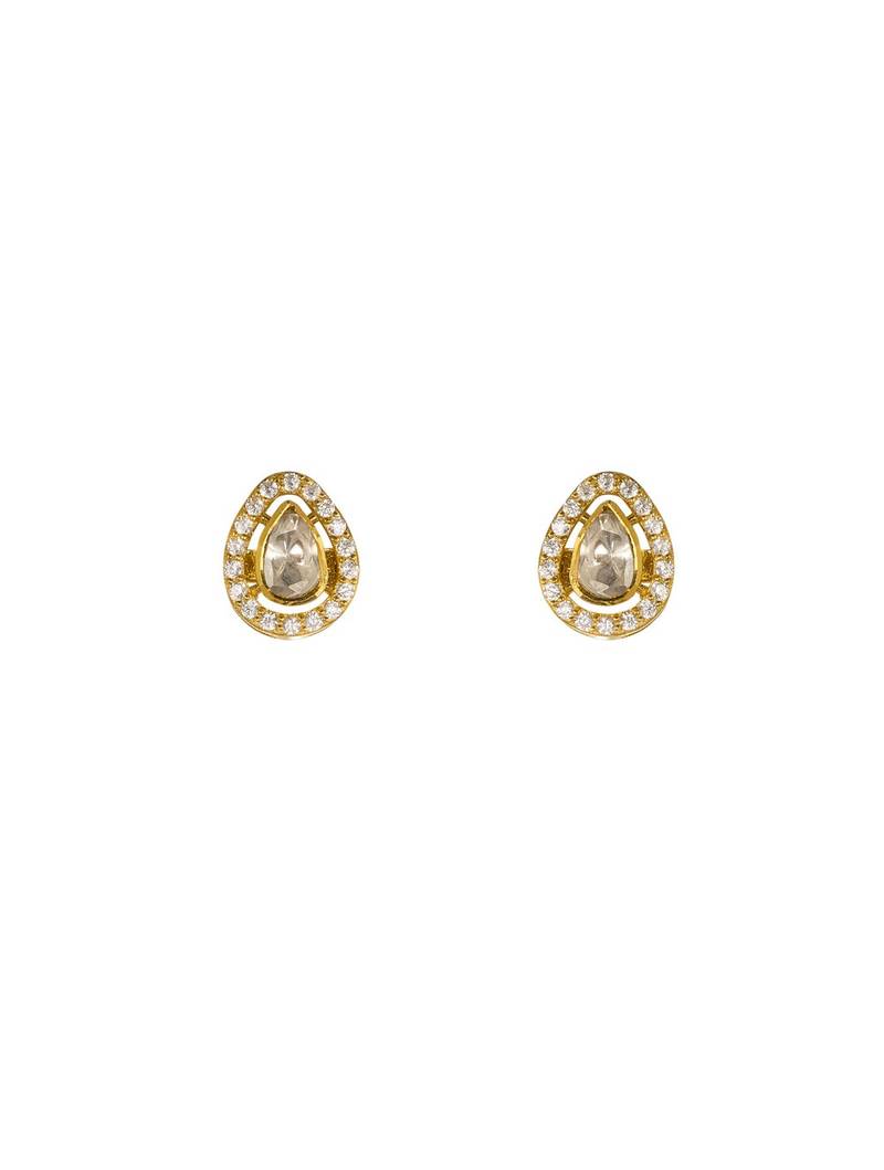 Gold plated stud earrings in sterling silver