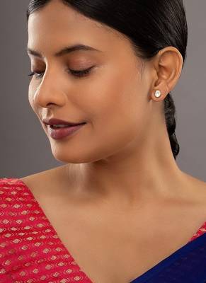yellow silver stud earrings with gold plated detail work 1