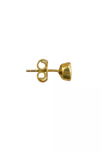 yellow silver stud earrings with gold plated design
