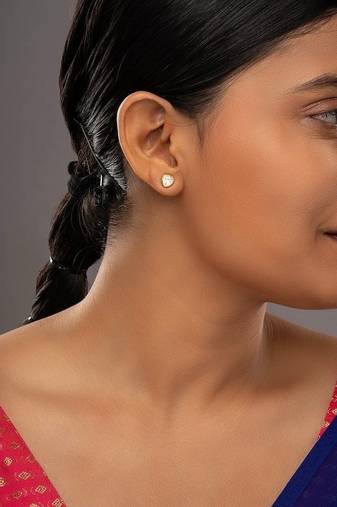 Gold plated stud earrings in sterling silver