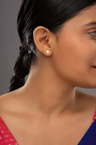 Gold plated stud earrings in sterling silver