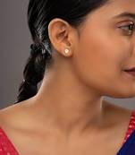 Gold plated stud earrings in sterling silver