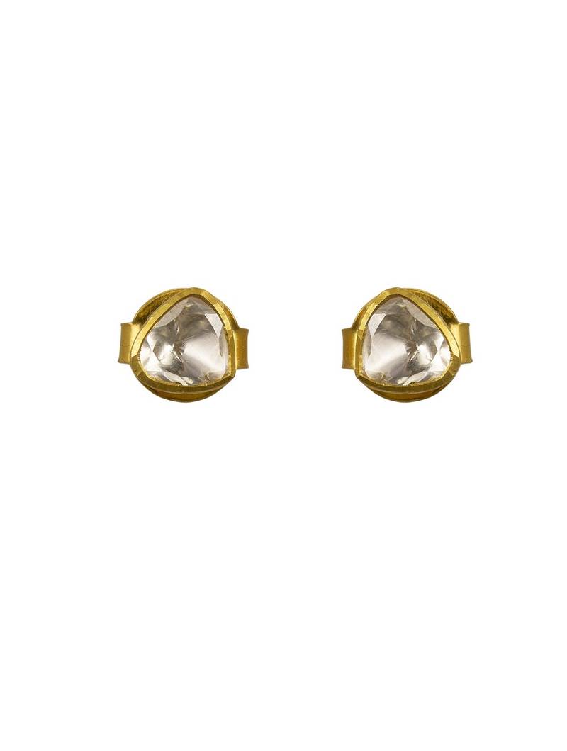 Gold plated stud earrings in sterling silver