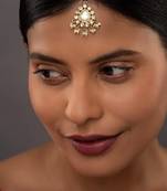 Gold plated maangtika in sterling silver