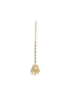 yellow silver maangtikka with gold plated finish 2