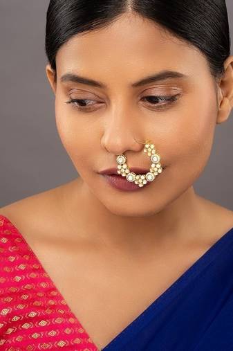 Gold plated nose ring in sterling silver