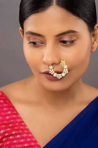 Gold plated nose ring in sterling silver