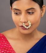 Gold plated nose ring in sterling silver
