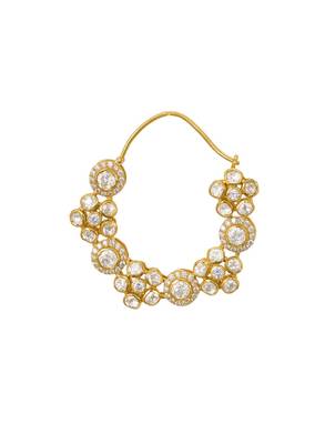yellow silver nose ring with gold plated smooth surface 2
