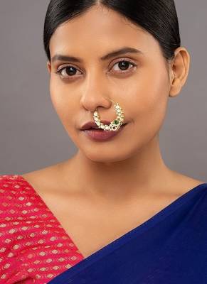 yellow silver nose ring with gold plated surface 1