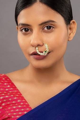 Gold plated nose ring in sterling silver