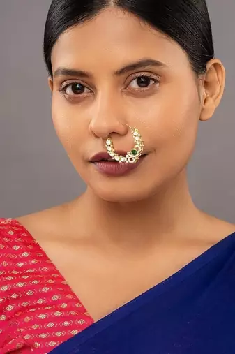 Gold plated nose ring in sterling silver
