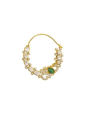 yellow silver nose ring with gold plated surface 2