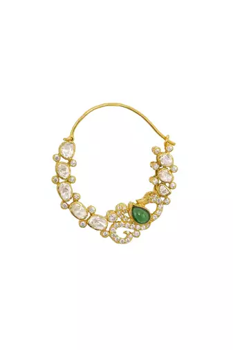 yellow silver nose ring with gold plated surface