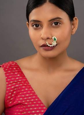 yellow silver nose ring with gold plated finish 1