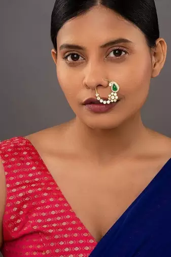 Gold plated nose ring in sterling silver