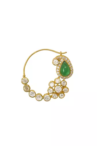 yellow silver nose ring with gold plated finish
