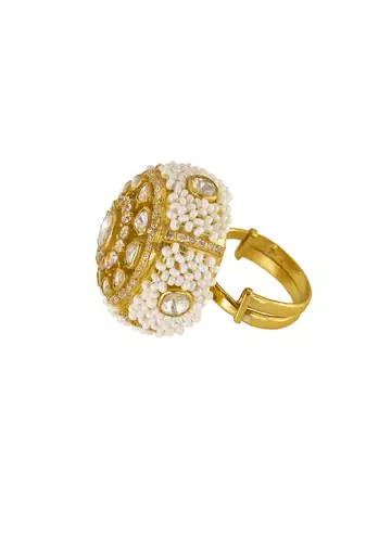 yellow silver ring with gold plated surface