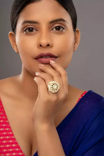 Gold plated ring in sterling silver