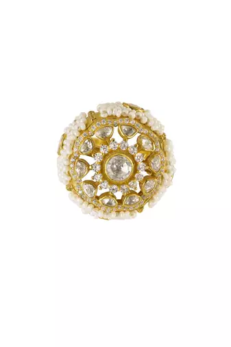 yellow silver ring with gold plated surface
