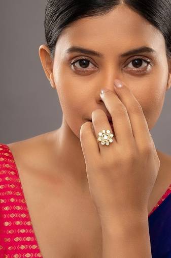 Gold plated ring in sterling silver