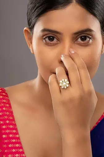 Gold plated ring in sterling silver