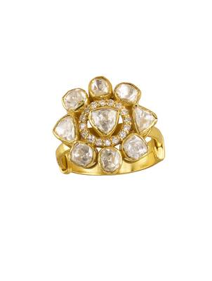 yellow silver ring with gold plated texture 2