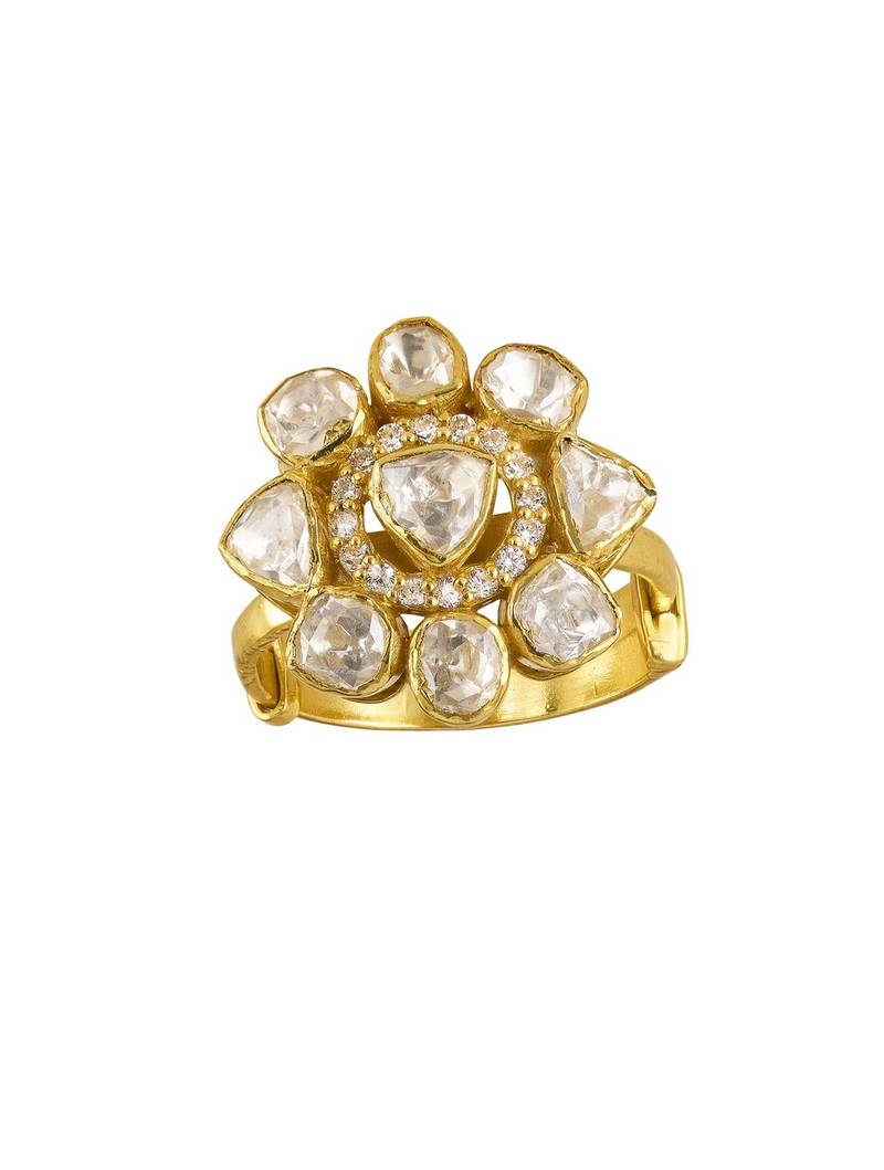 Gold plated ring in sterling silver