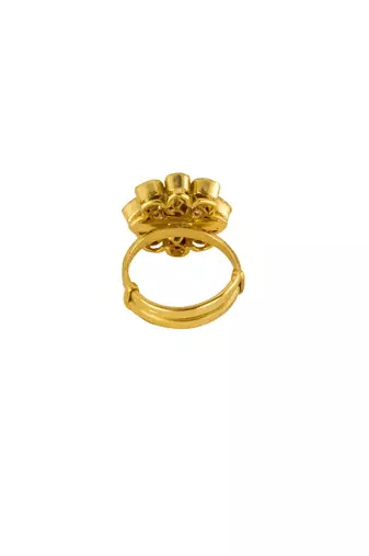 yellow silver ring with gold plated texture