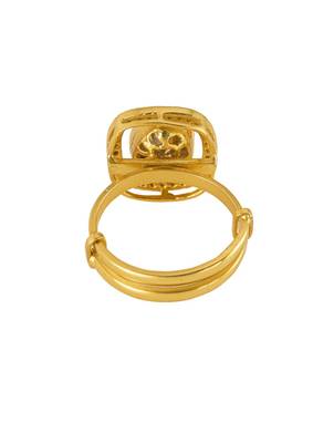 yellow silver ring with gold plated pattern 2