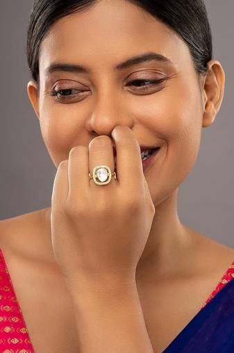 yellow silver ring with gold plated pattern